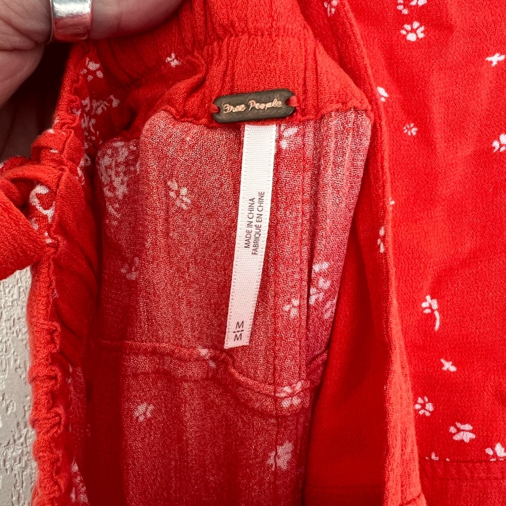 Free People Red/Orange Floral Jumpsuit NWOT - Picture 5 of 5